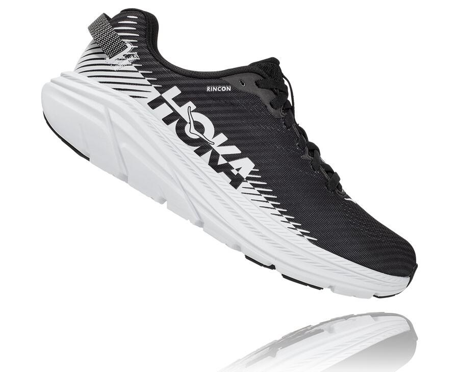 Hoka One One Running Shoes Womens Black/White - Rincon 2 - 98127GPXF